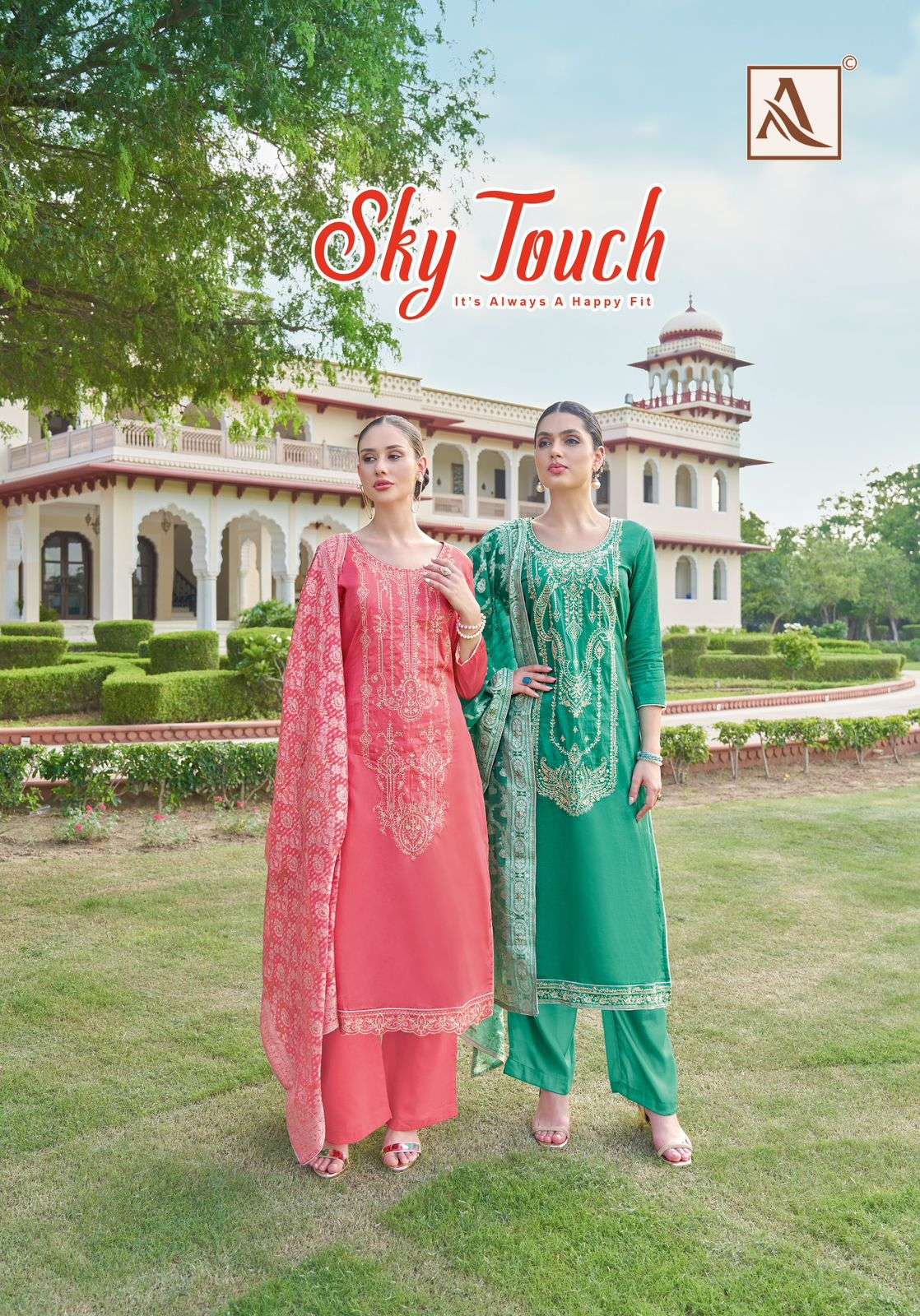 ALOK SUIT SKY TOUCH 001 TO 006 SERIES COTTON EMBROIDERY DRESSES-00201