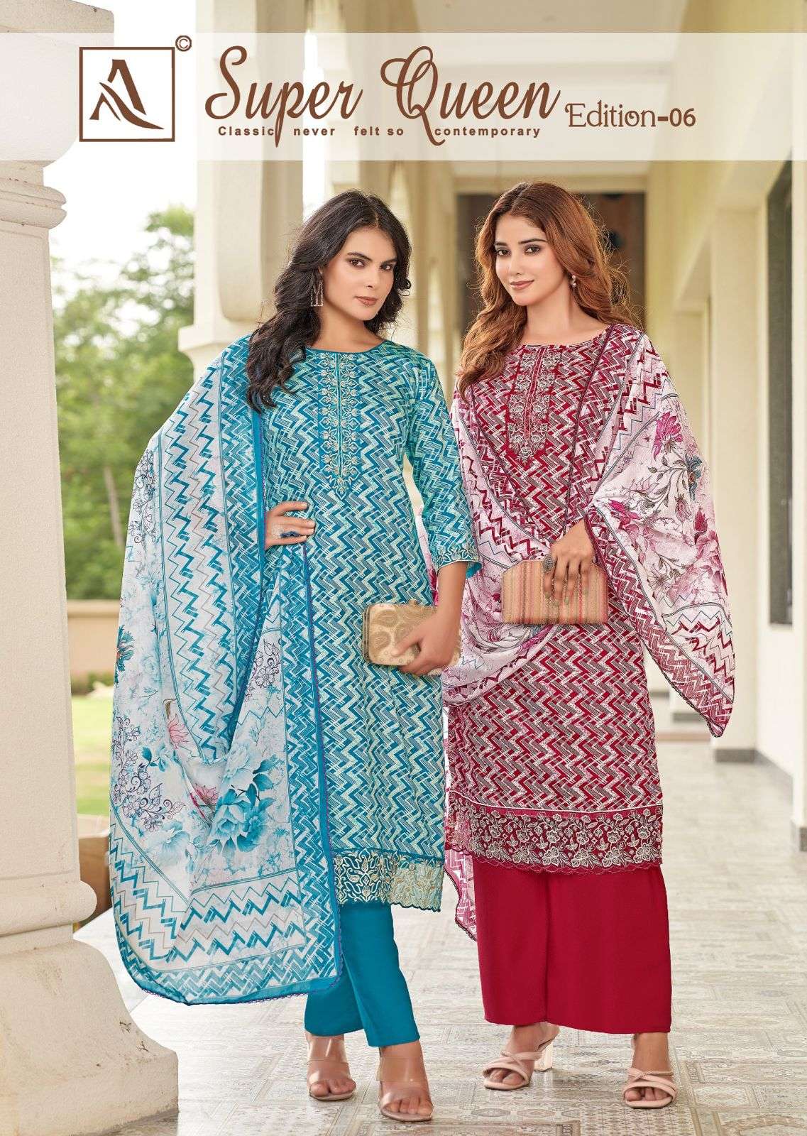 ALOK SUIT SUPER QUEEN VOL-06 01 TO 04 SERIES FANCY PRINTED DRESSES-00062