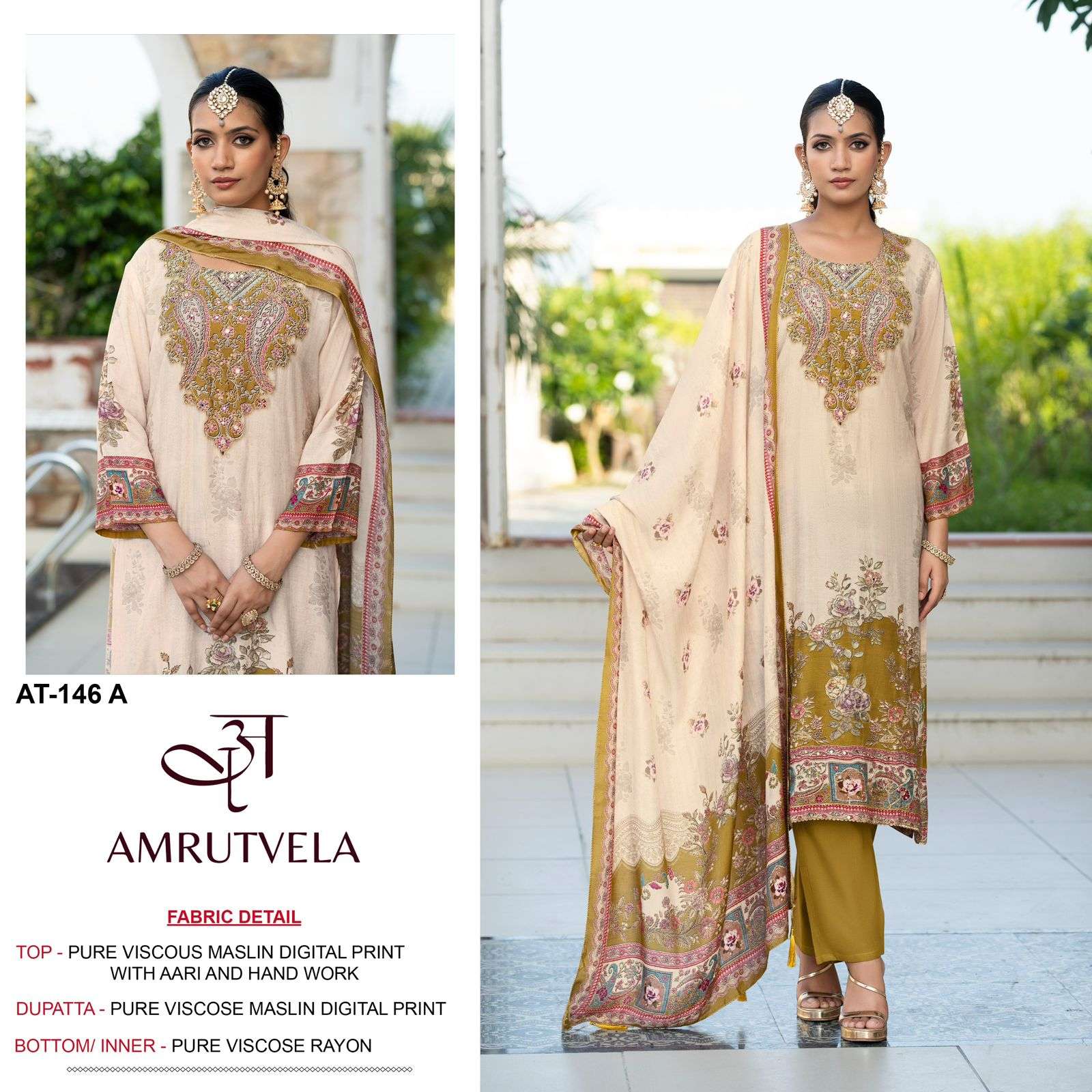 AMRUTVELA AT-146 A TO D SERIES VISCOSE MUSLIN PRINTED PAKISTANI DRESSES-00062