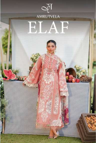 AMRUTVELA ELAF VOL-04 1501 TO 1506 SERIES PURE COTTON EMBROIDERY PAKISTANI DRESSES-00011