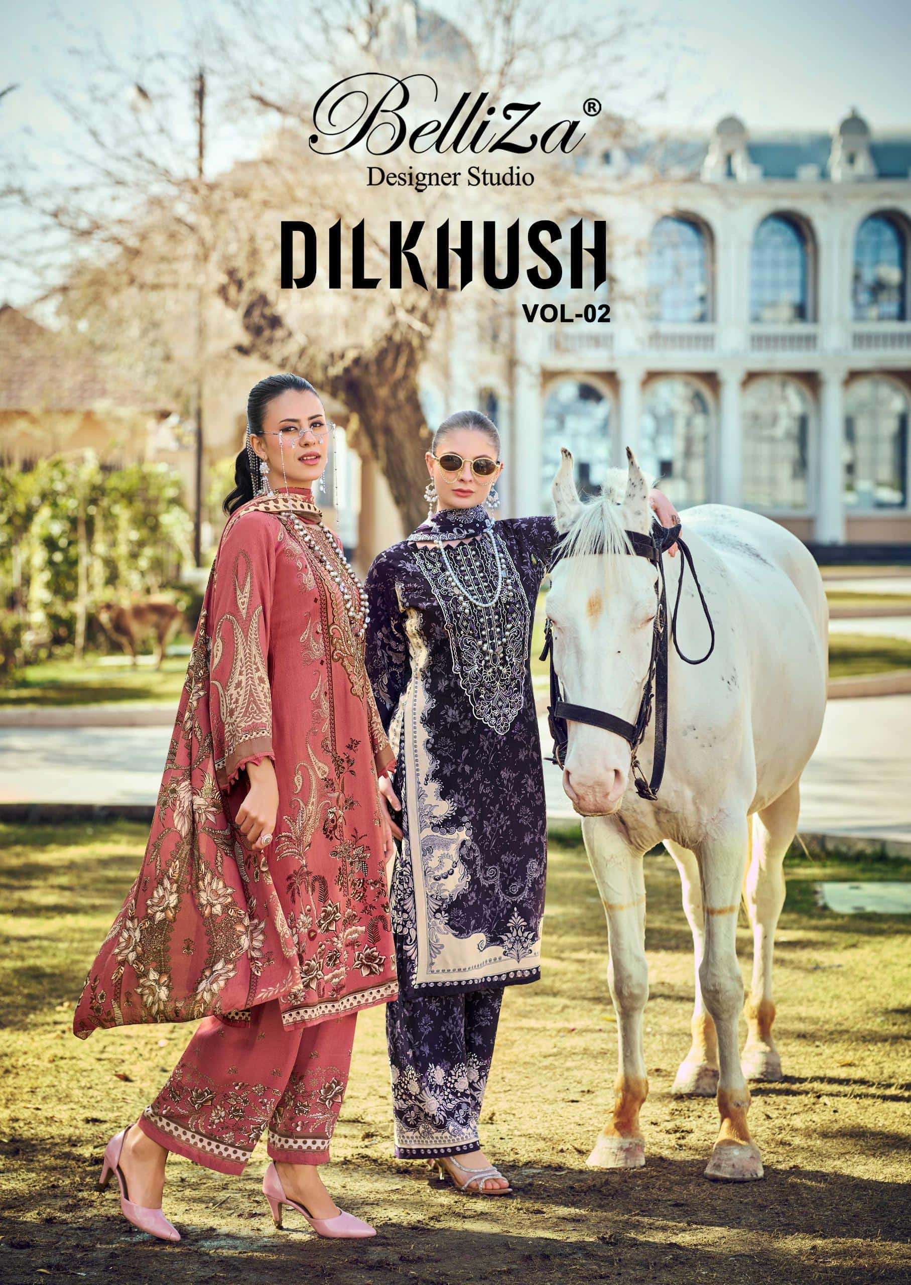 BELLIZA DIL KHUSH VOL-02 001 TO 008 SERIES PURE RAYON PRINTED PAKISATNI DRESSES-00062