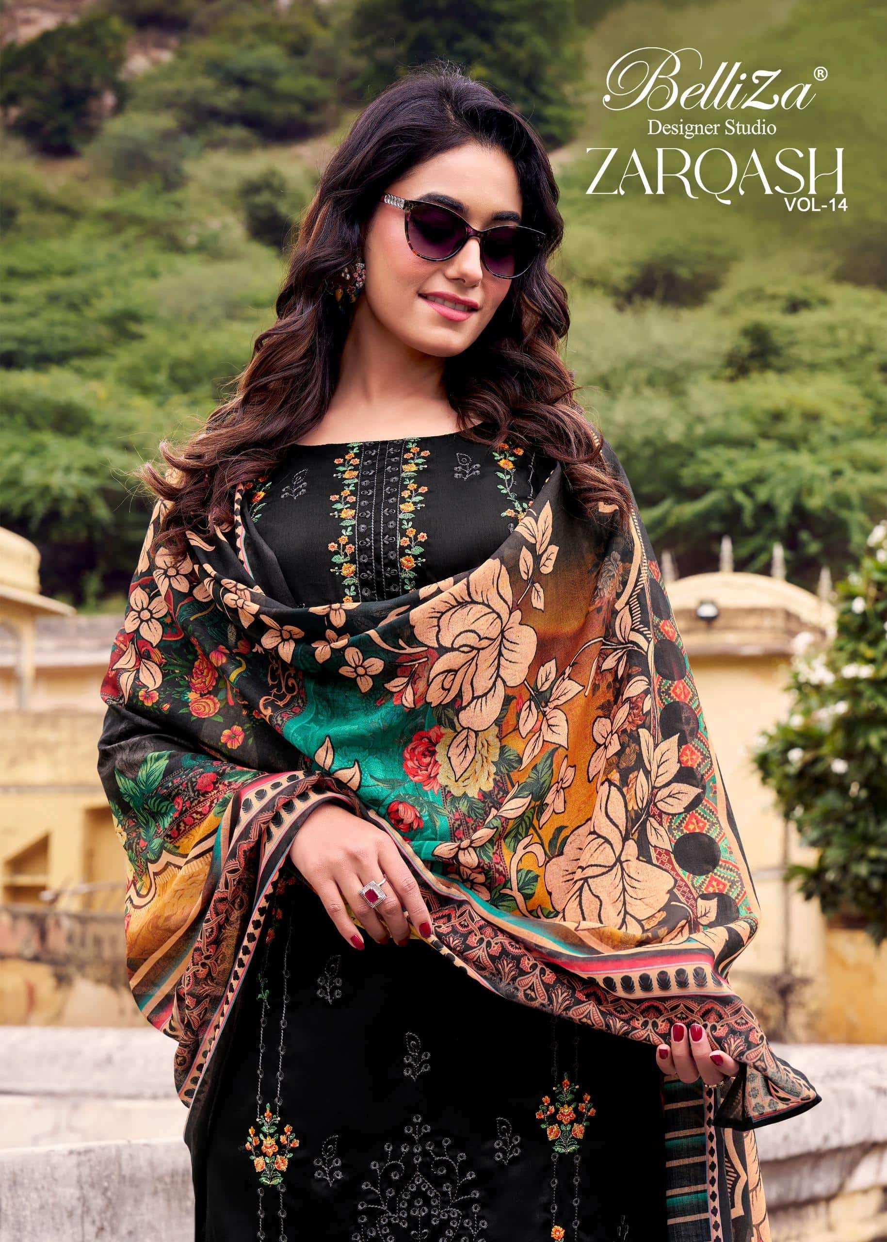 BELLIZA ZARQASH VOL-14 001 TO 006 SERIES COTTON EMBROIDERY PAKISATNI DRESSES-00062