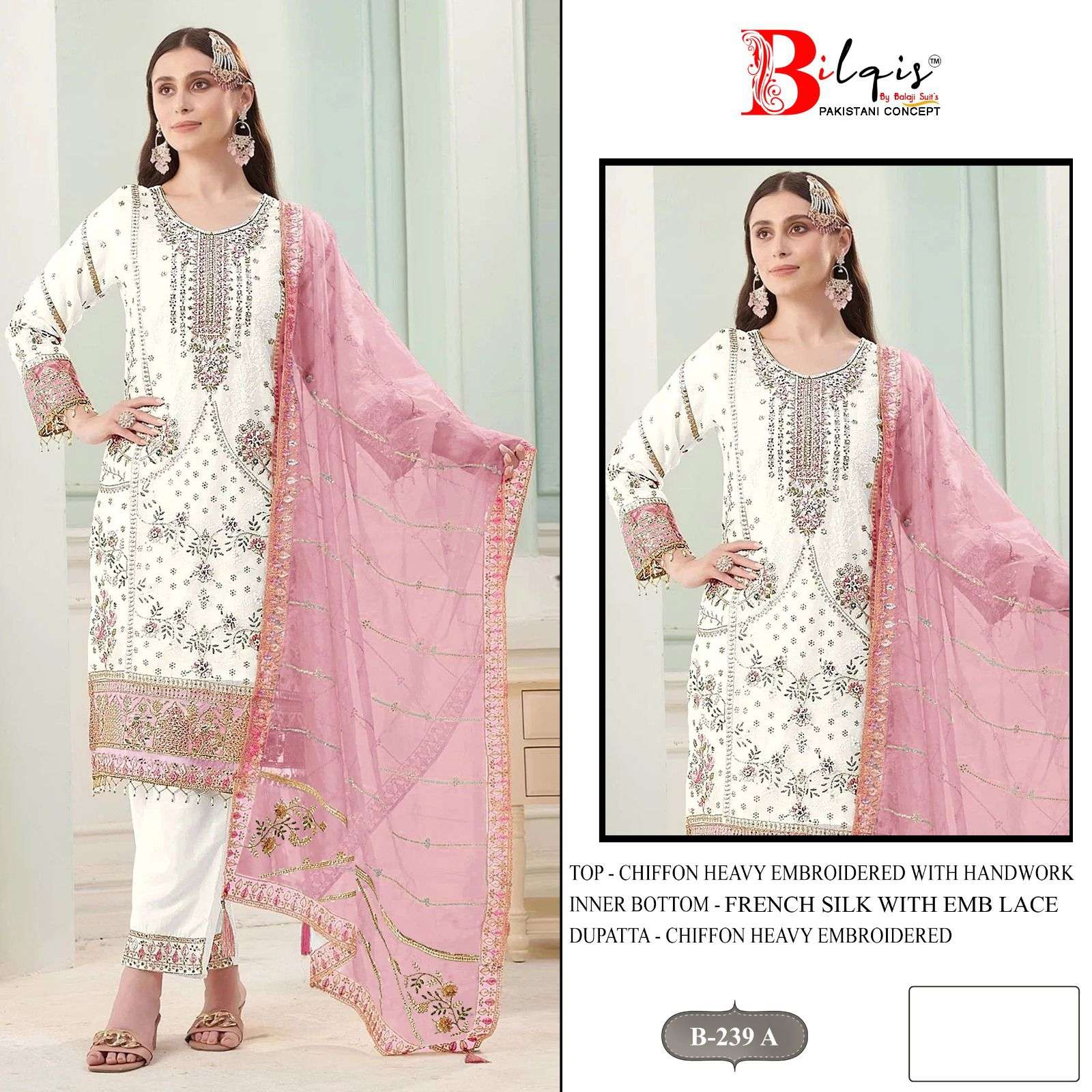 BILQIS B-239 A TO D SERIES CHIFFON EMBROIDERY DRESSSES-00201