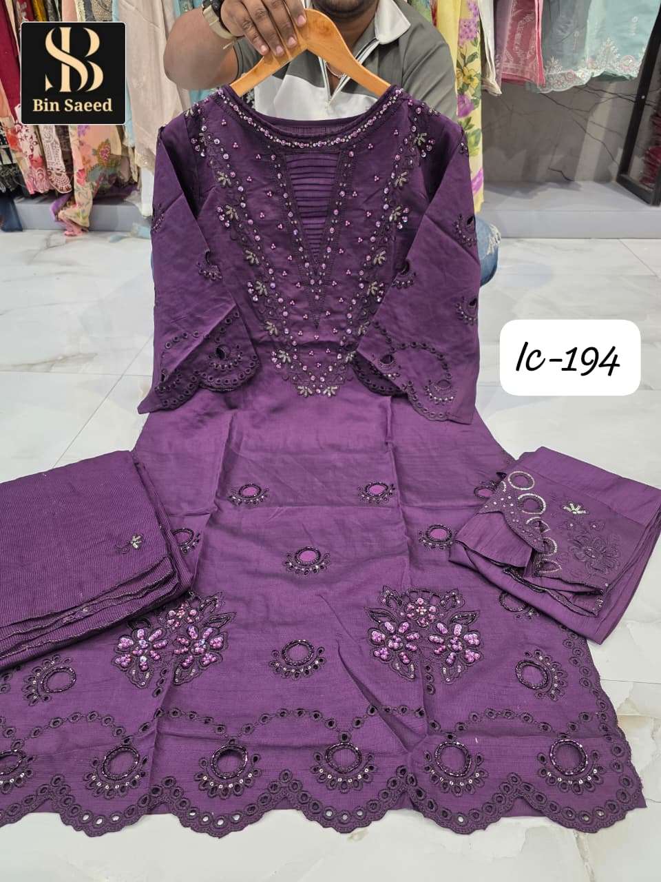 BIN SAEED IC-194 VISCOSE COTTON PAKISTANI SUITS-00272