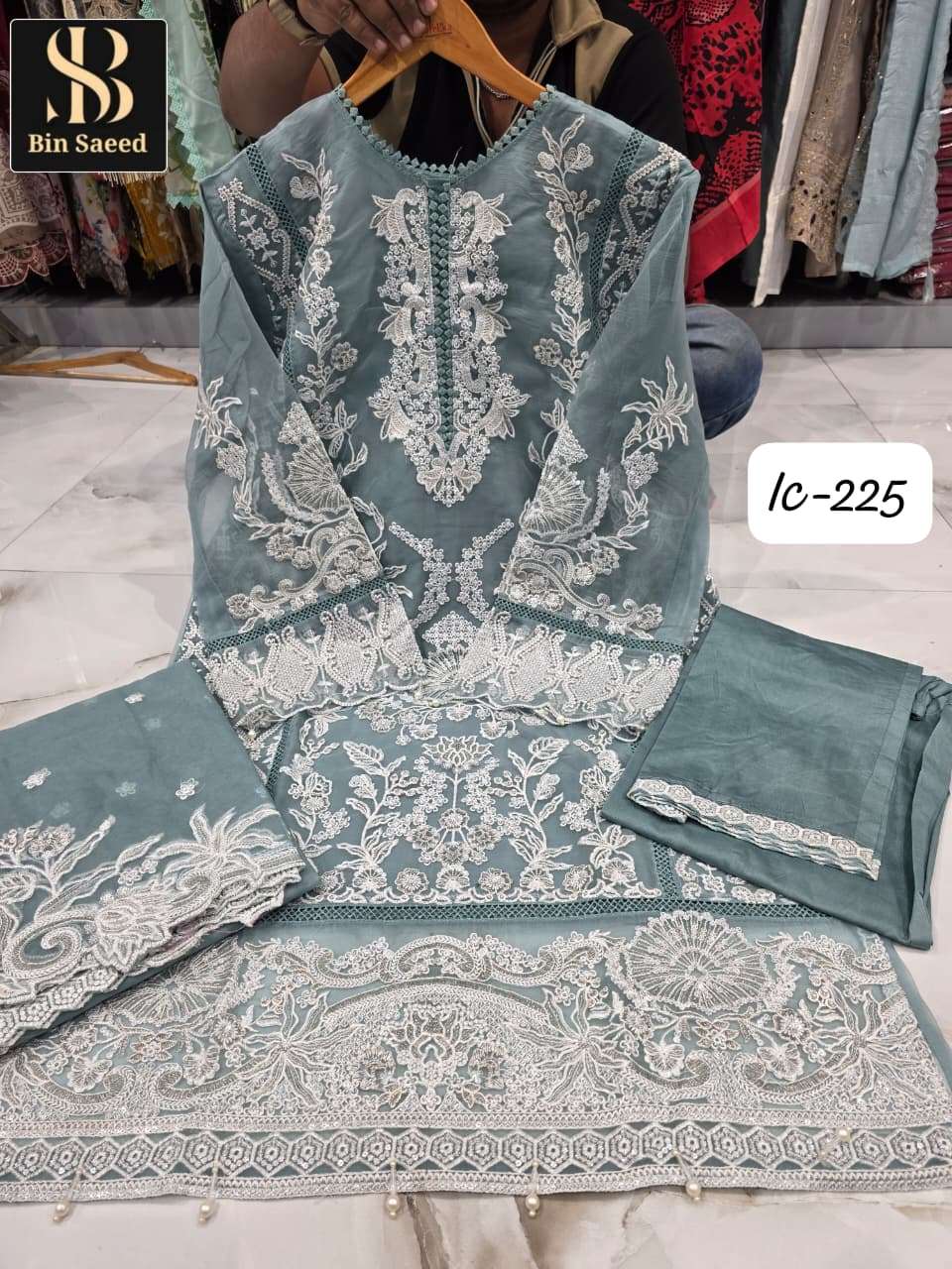 BIN SAEED IC-225 CHIFFON STITCHED PAKISTANI SUITS-00272