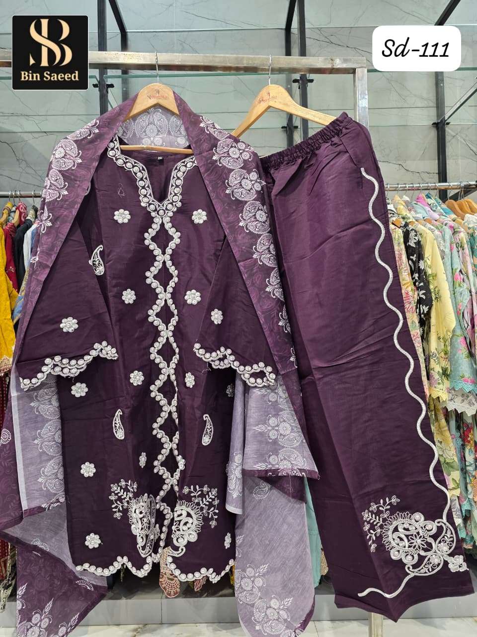BIN SAEED SD-111 ROMAN SILK PAKISTANI SUITS-00272
