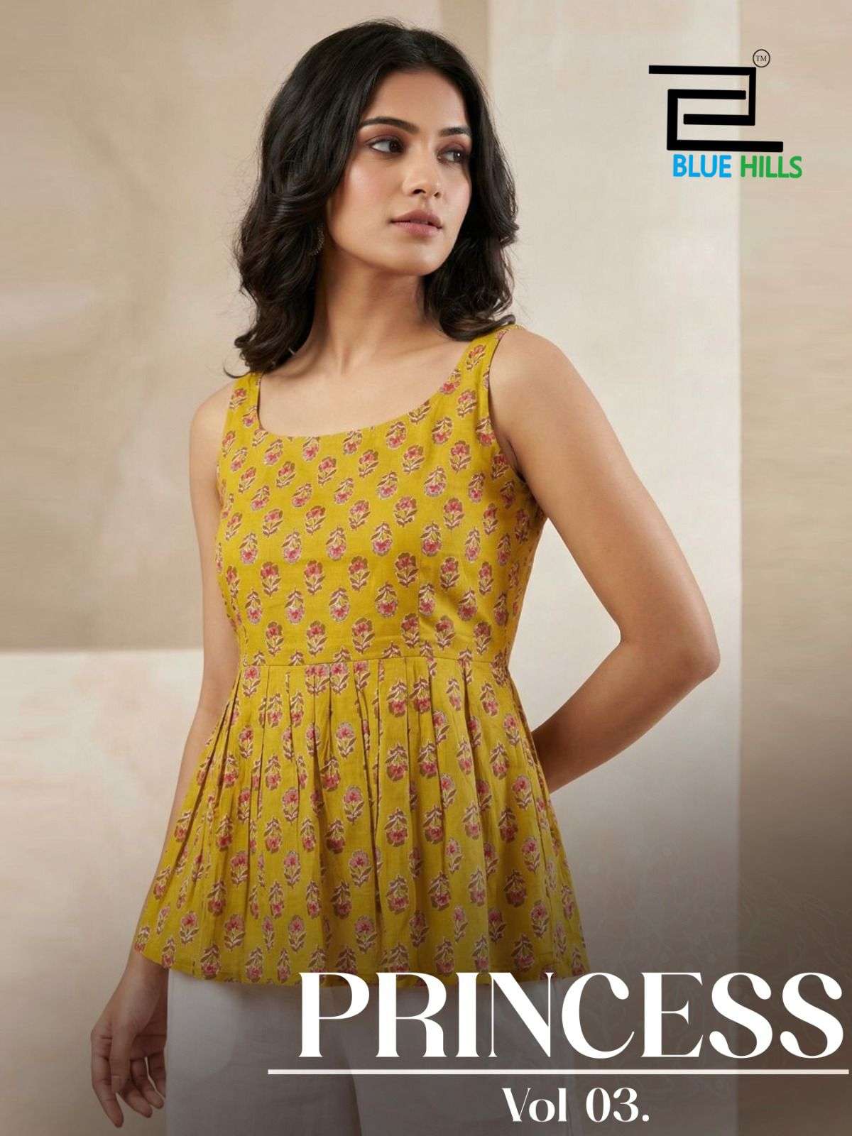 BLUE HILLS PRINCESS VOL-3 1001 TO 1010 SERIES COTTON PRINTED TUNICS-00099