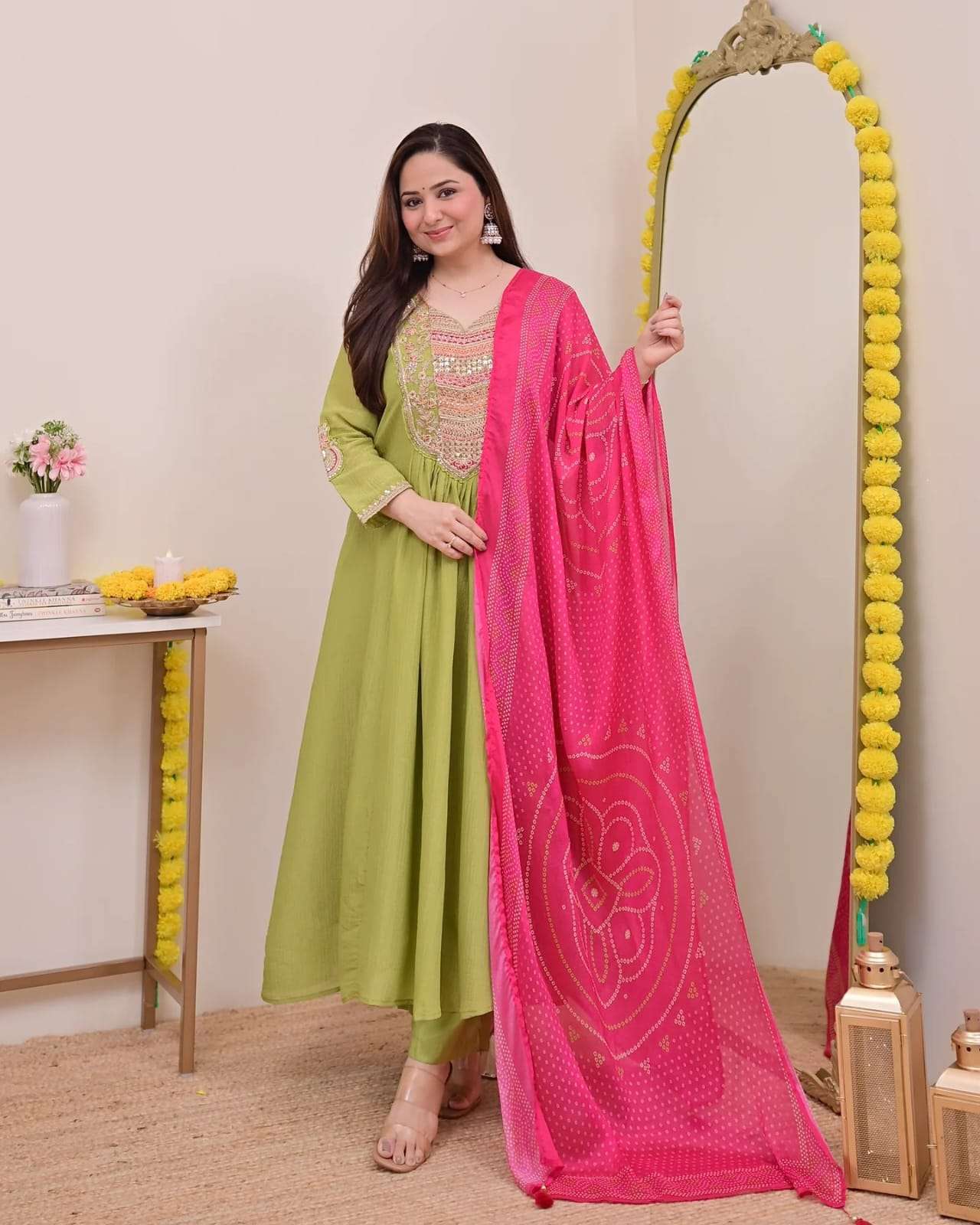 CHANDA BY ASLIWHOLESALE VICHITRA SILK EMBROIDERY STITCHED DRESSES-00264