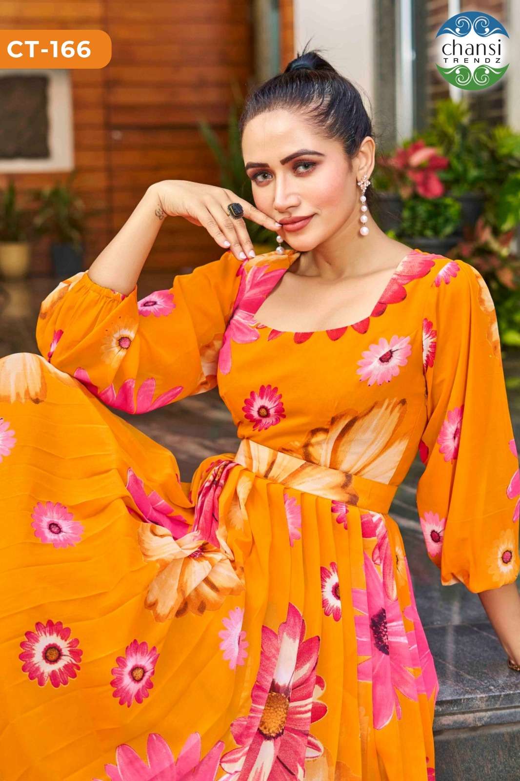 CHANSI TRENDZ CHAKRIKA GEORGETTE PRINTED GOWN-00303