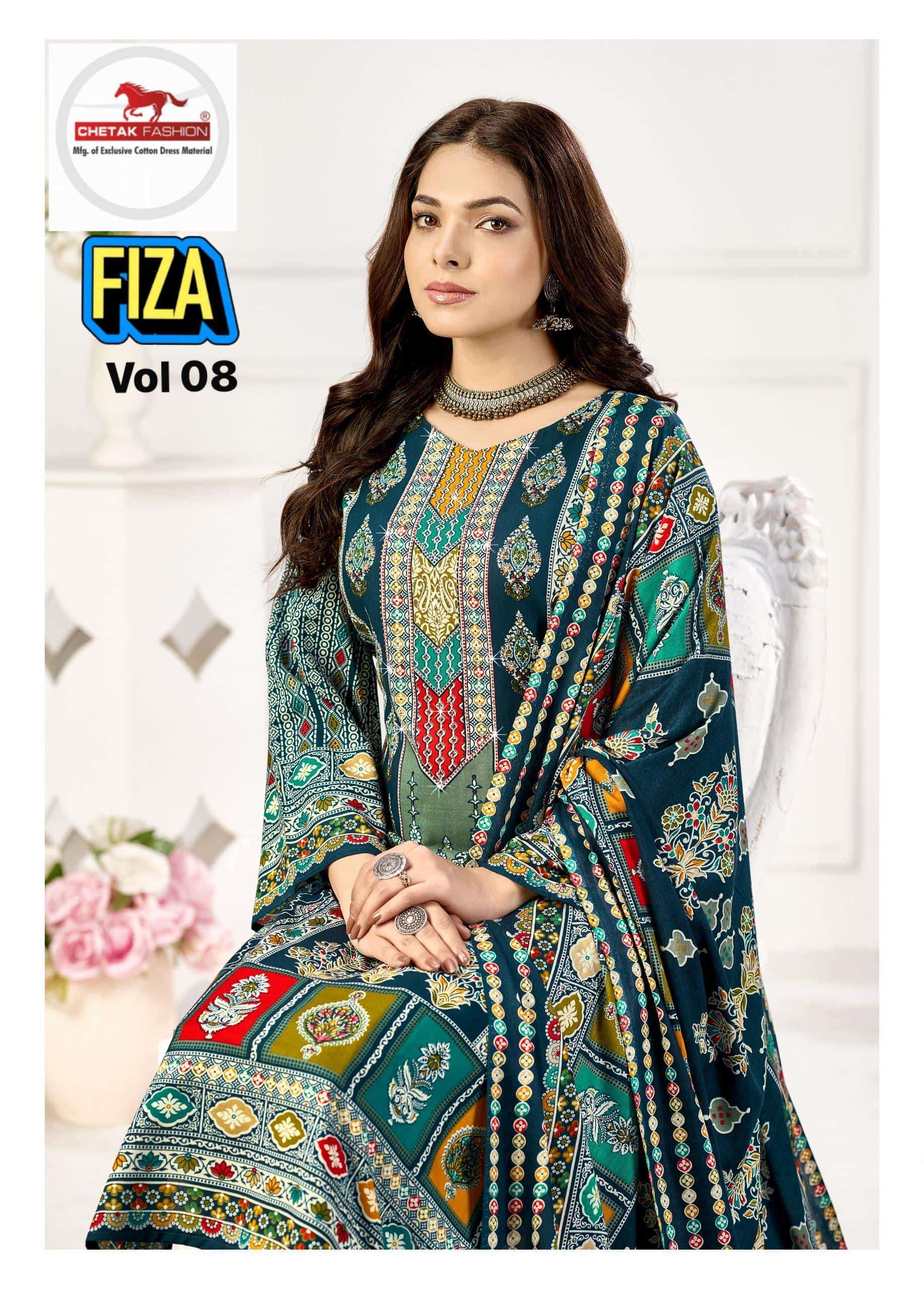 CHETAK FASHION FIZA VOL-08 8001 TO 8008 SERIES RAYON PRINTED DRESSES-00062