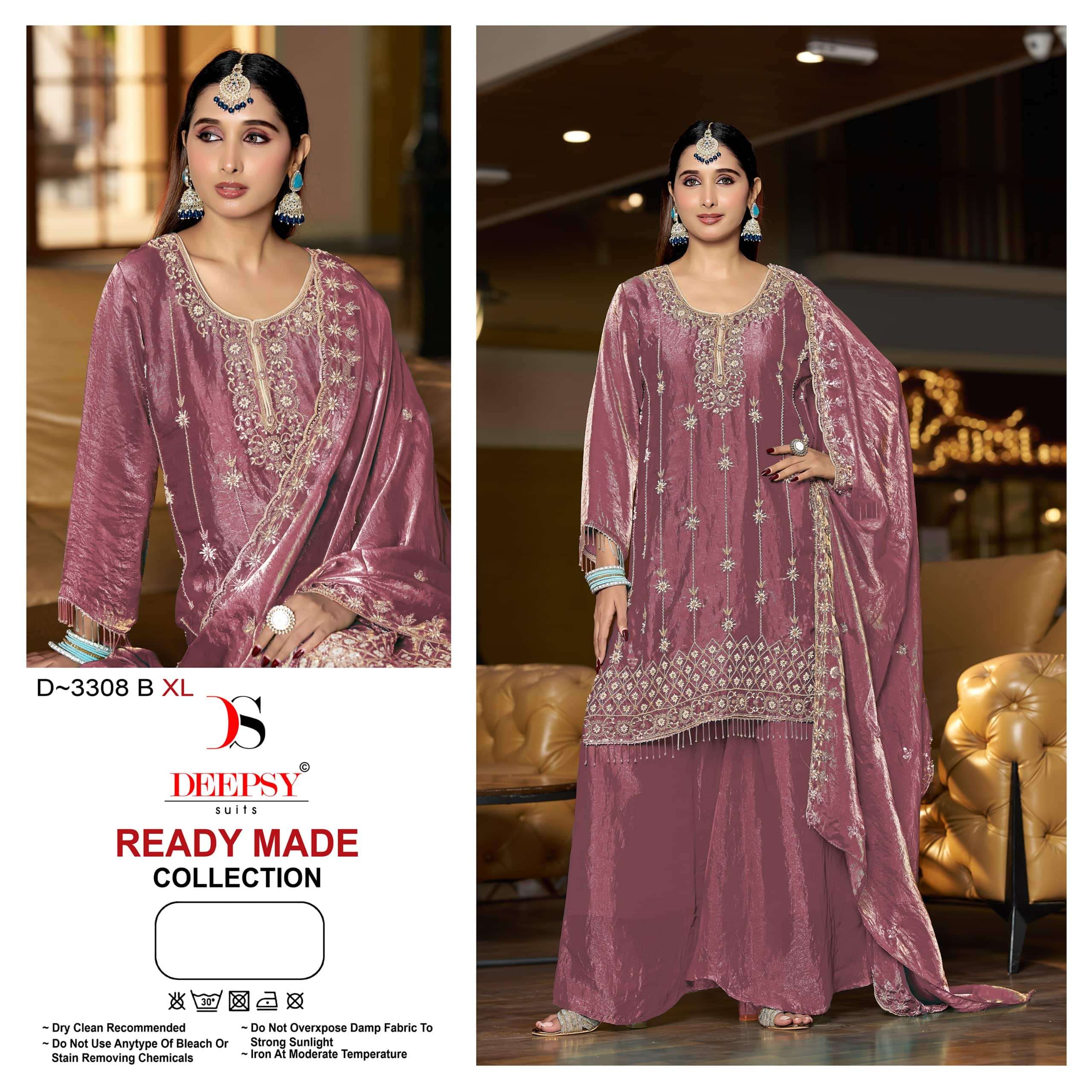 DEEPSY SUIT 3308 A TO D SERIES FANDY SILK EMBROIDERY STITCHED PAKISTANI DRESSES-00201