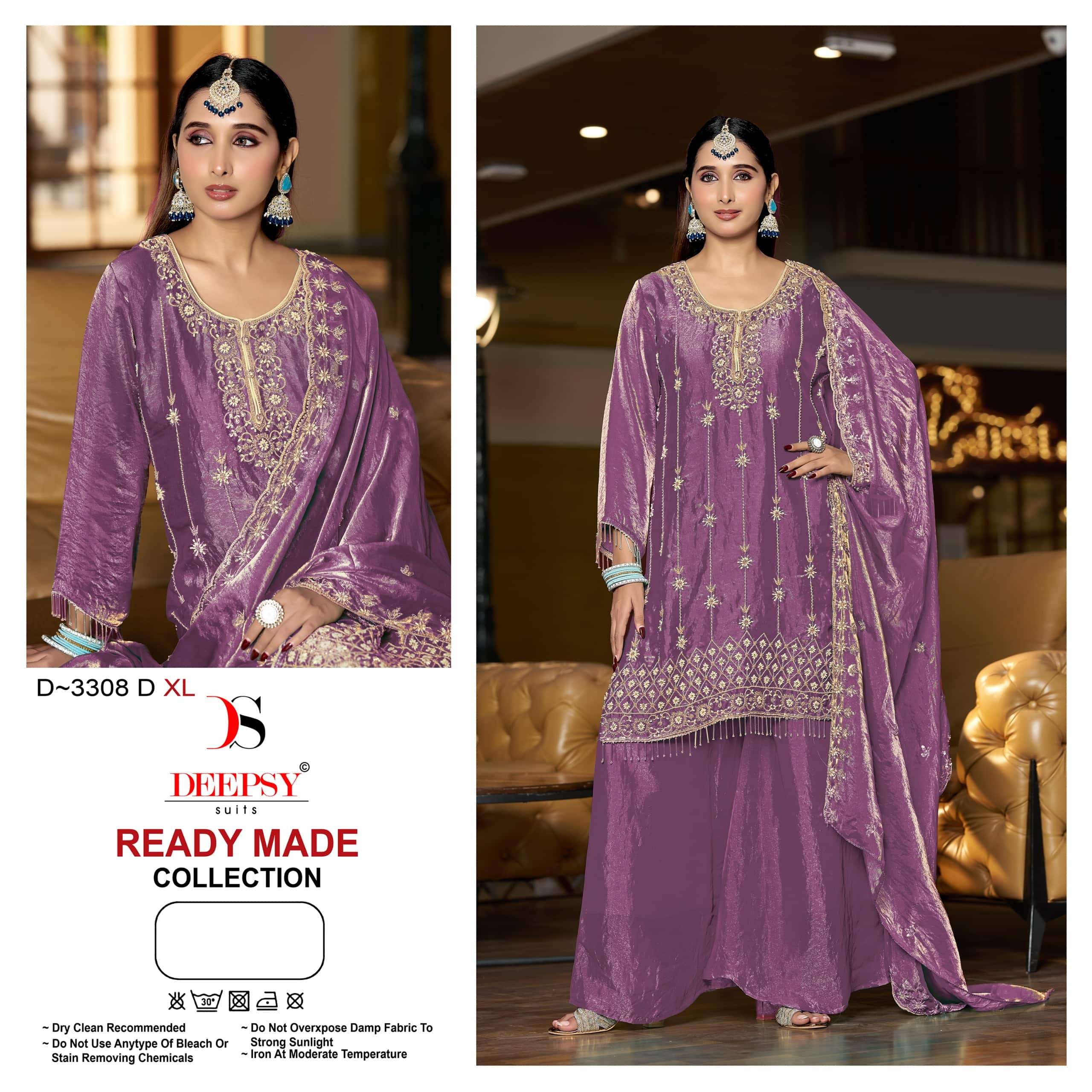 DEEPSY SUIT D-3308 A TO D SERIES FANDY SILK EMBROIDERY PAKISTANI SUITS-00201