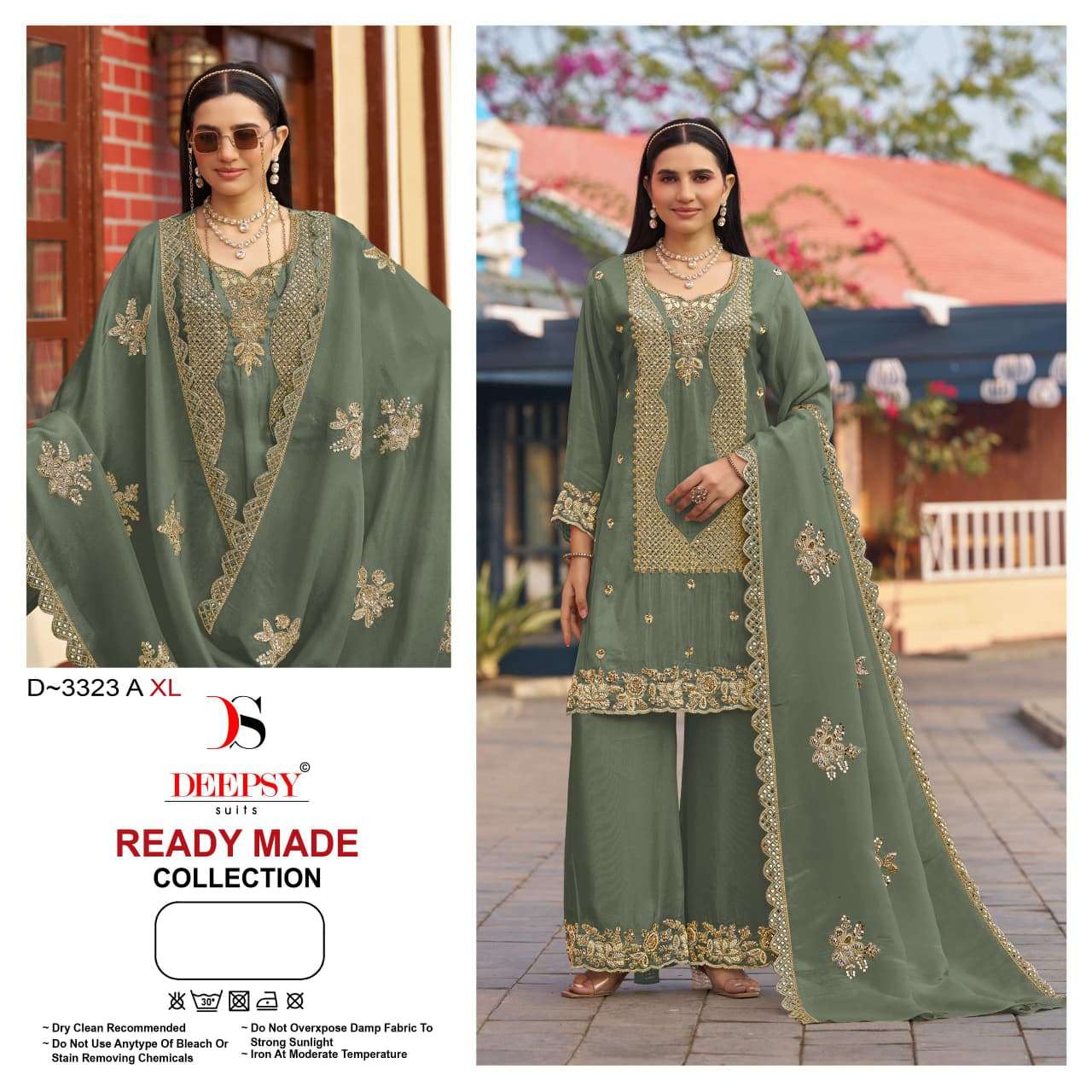 DEEPSY SUIT D-3323 A TO D SERIES VISCOSE TISSUE SILK EMBROIDERY PAKISTANI DRESSES-00201