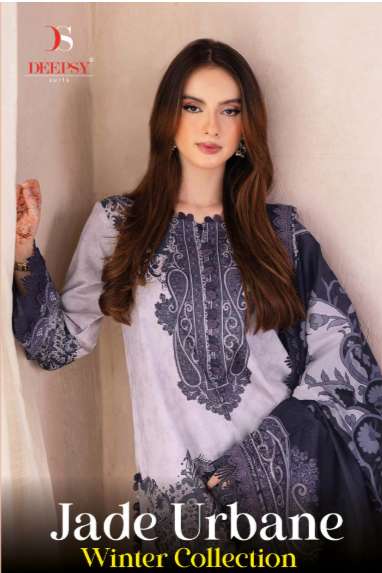 DEEPSY SUIT JADE URBANE-25 1421 TO 1428 SERIES PURE PASHMINA EMBROIDERY DRESSES-00011