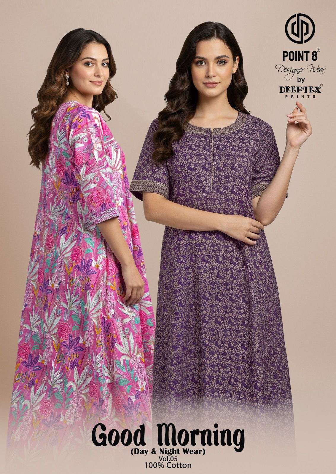 DEEPTEX GOOD MORNING VOL-5 COTTON PRINTED STITCHED NIGHTIES-00015