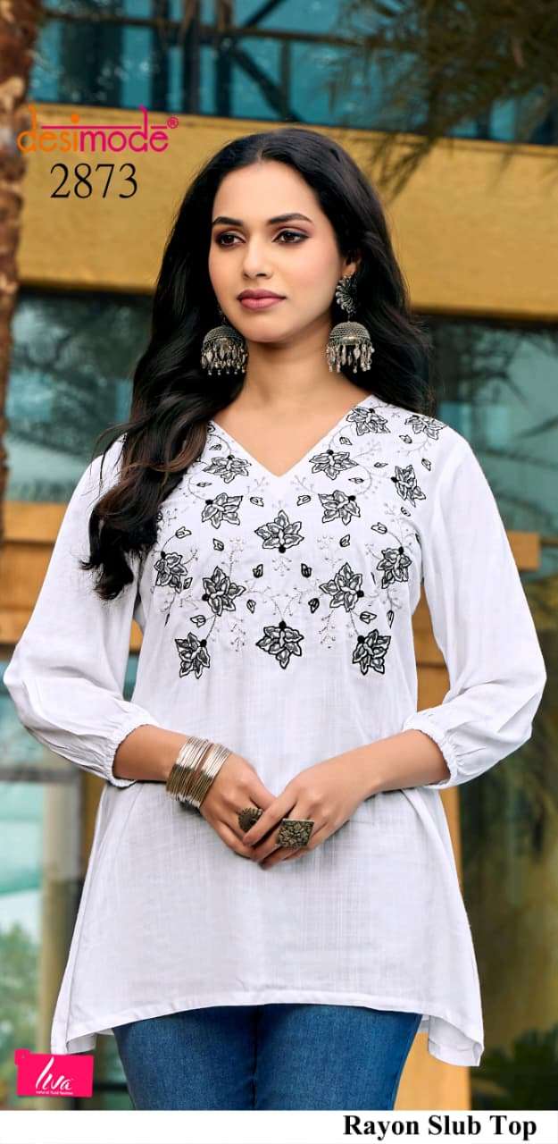 DESIMODE DIVYA VOL-1 RAYON EMBROIDERY KURTIS AND TUNICS-00014