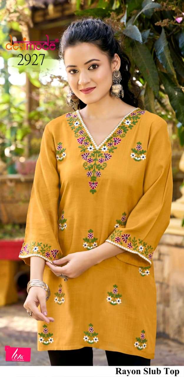 DESIMODE DIVYA VOL-4 PRINTED EMBROIDERY RAYON KURTIS AND TUNICS-00014