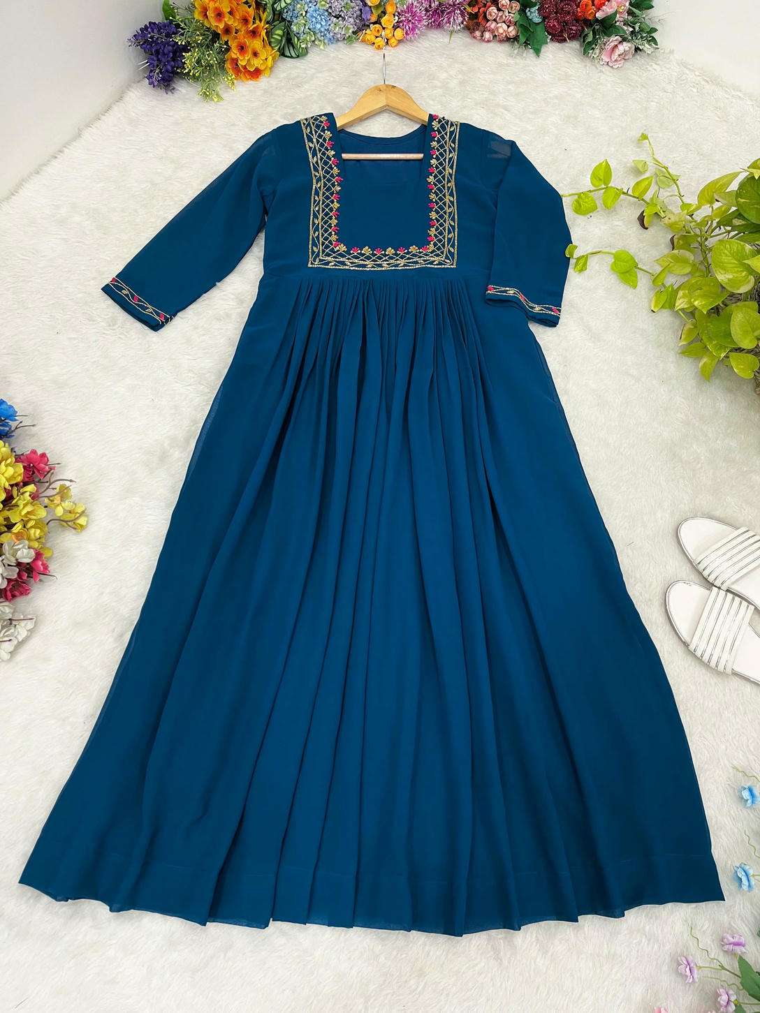 DN-439 BY ASLIWHOLESALE DESIGNER FAUX GEORGETTE KURTIS-00232