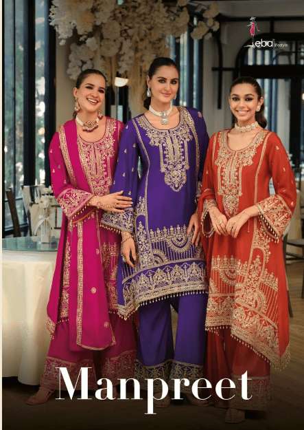 EBA LIFESTYLE MANPREET 2347 TO 2349 SERIES PAKISTANI CHINON SUITS-00289