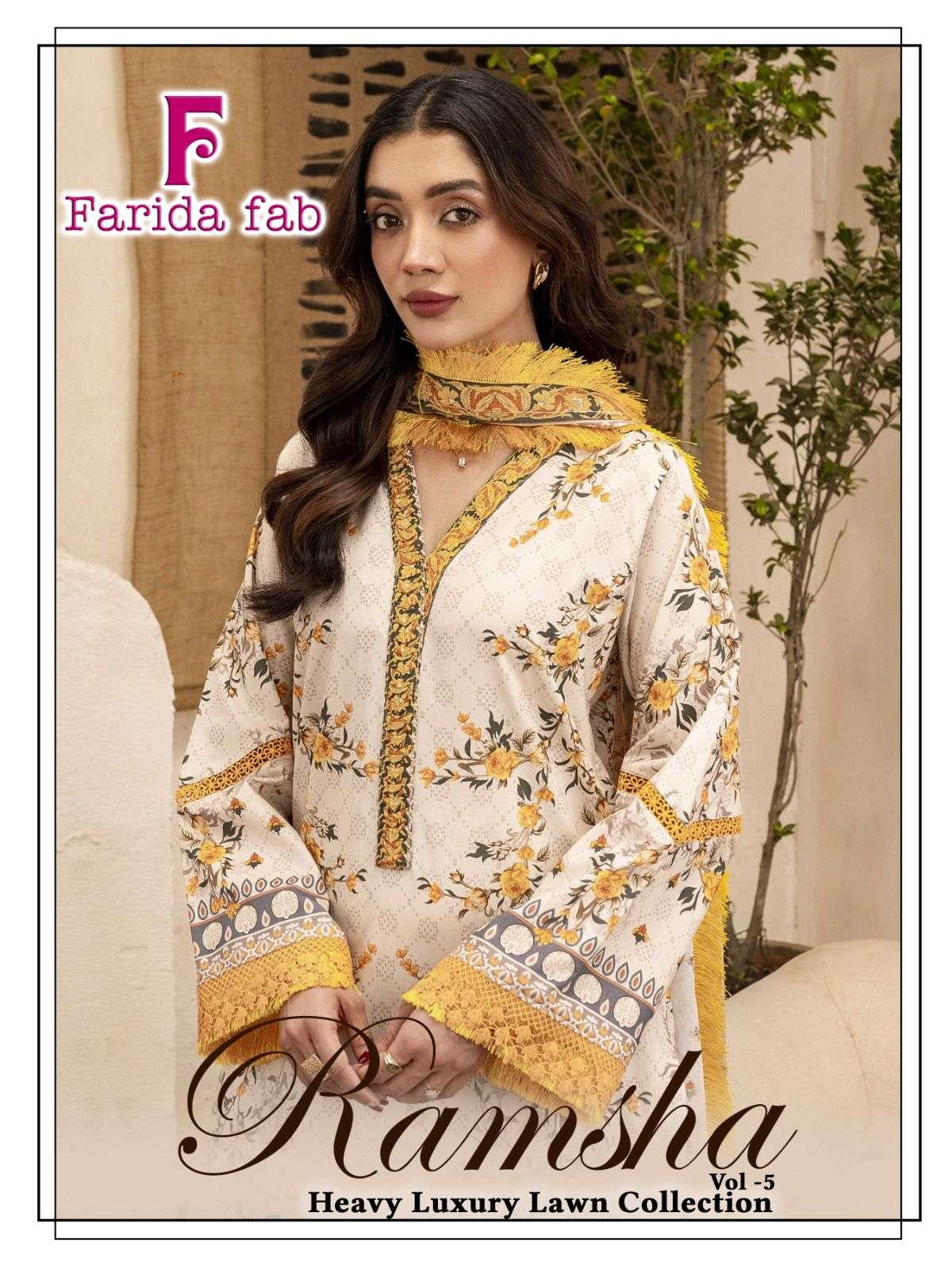 FARIDA FAB RAMSHA VOL-05 5001 TO 5006 SERIES PURE COTTON PRINTED DRESSES-00062