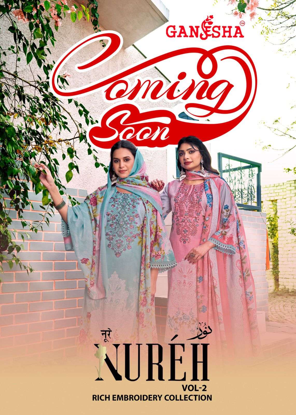 GANESHA NUREH VOL-02 2007 TO 2014 SERIES COTTON EMBROIDERY DRESSES-00201