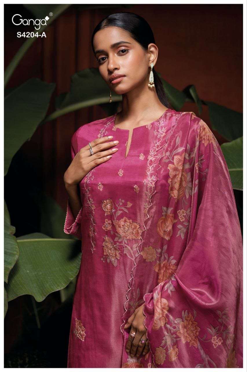 GANGA FASHION RIVA S-4204 SERIES VISCOSE SILK EMBROIDERY DRESSES-00252