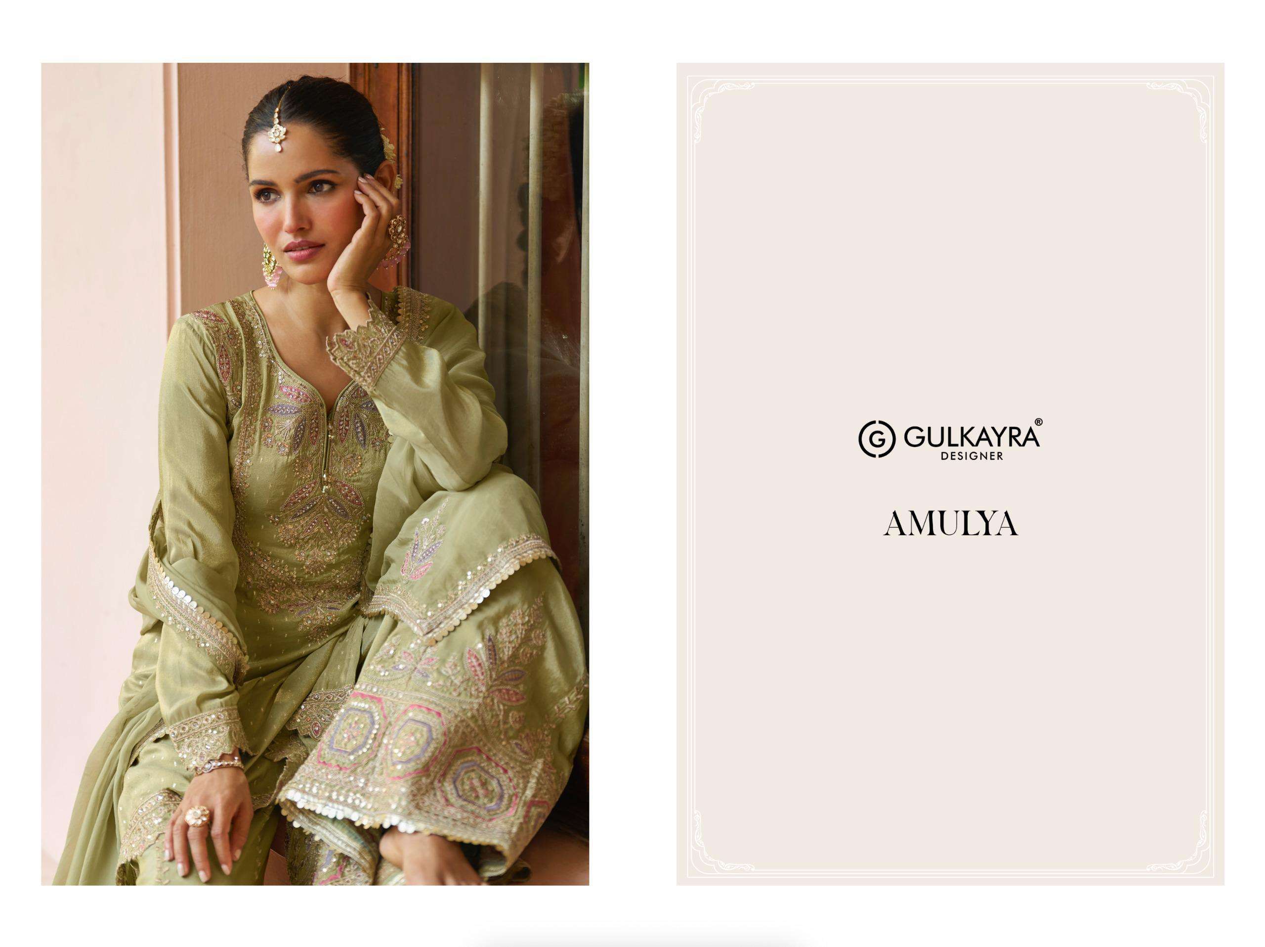 GULKAYRA AMULYA 7653 TO 7655 SERIES CHINON EMBROIDERY SHARARA DRESSES-00028