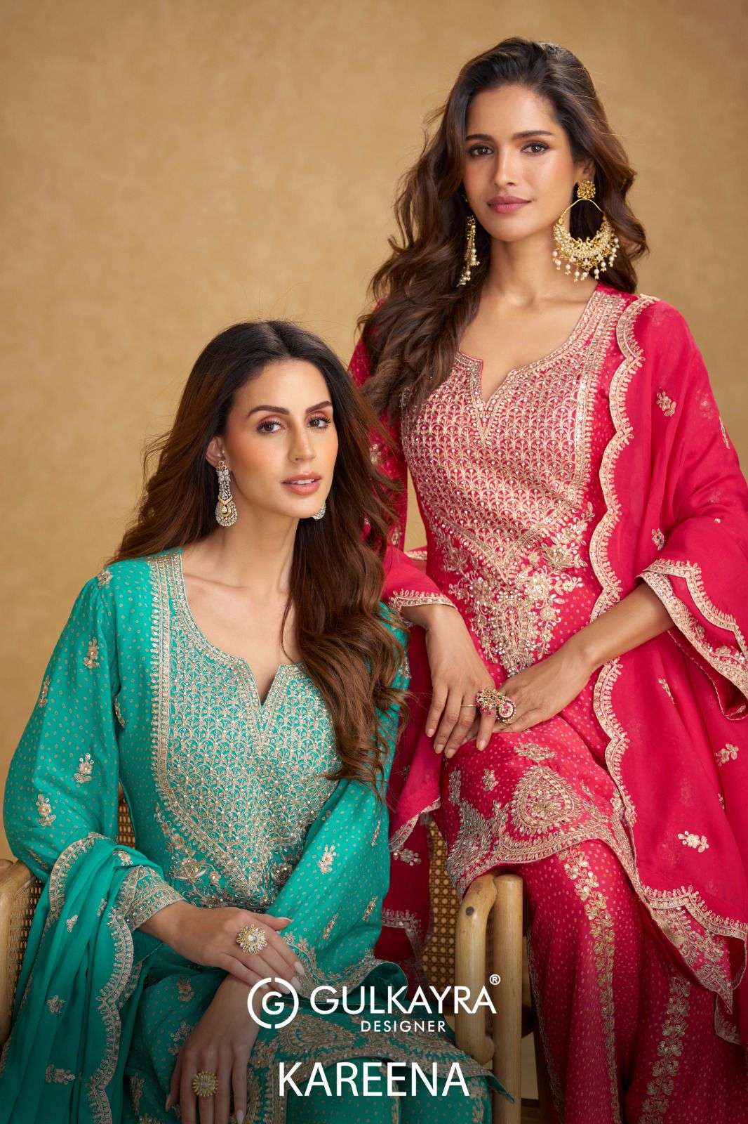 GULKAYRA KAREENA 7607 TO 7608 SERIES CHINON PRINTED SHARARA DRESSES-00150