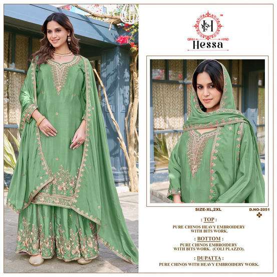 HESSA 2051 SERIES CHINON EMBROIDERY PAKISTANI SUITS-00310