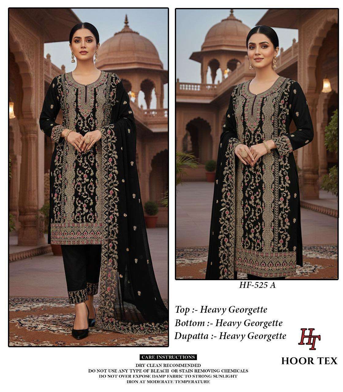 HOOR TEX HF-525 A TO D SERIES BLOOMING GEORGETTE EMBROIDERY DRESSES-00020
