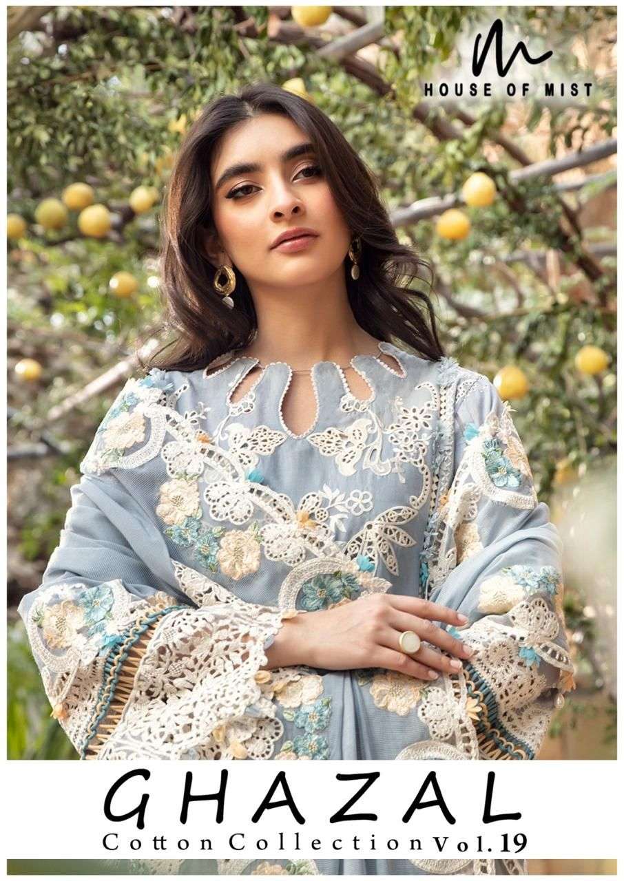 HOUSE OF MIST GHAZAL VOL-19 181 TO 186 SERIES PURE COTTON PRINTED PAKISATNI DRESSES-00062