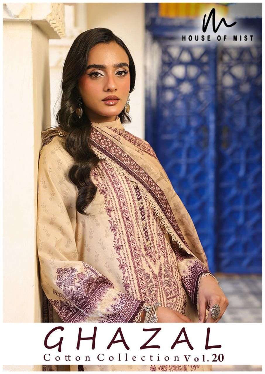 HOUSE OF MIST GHAZAL VOL-20 191 TO 196 SERIES COTTON PRINTED PAKISATNI DRESSES-00062