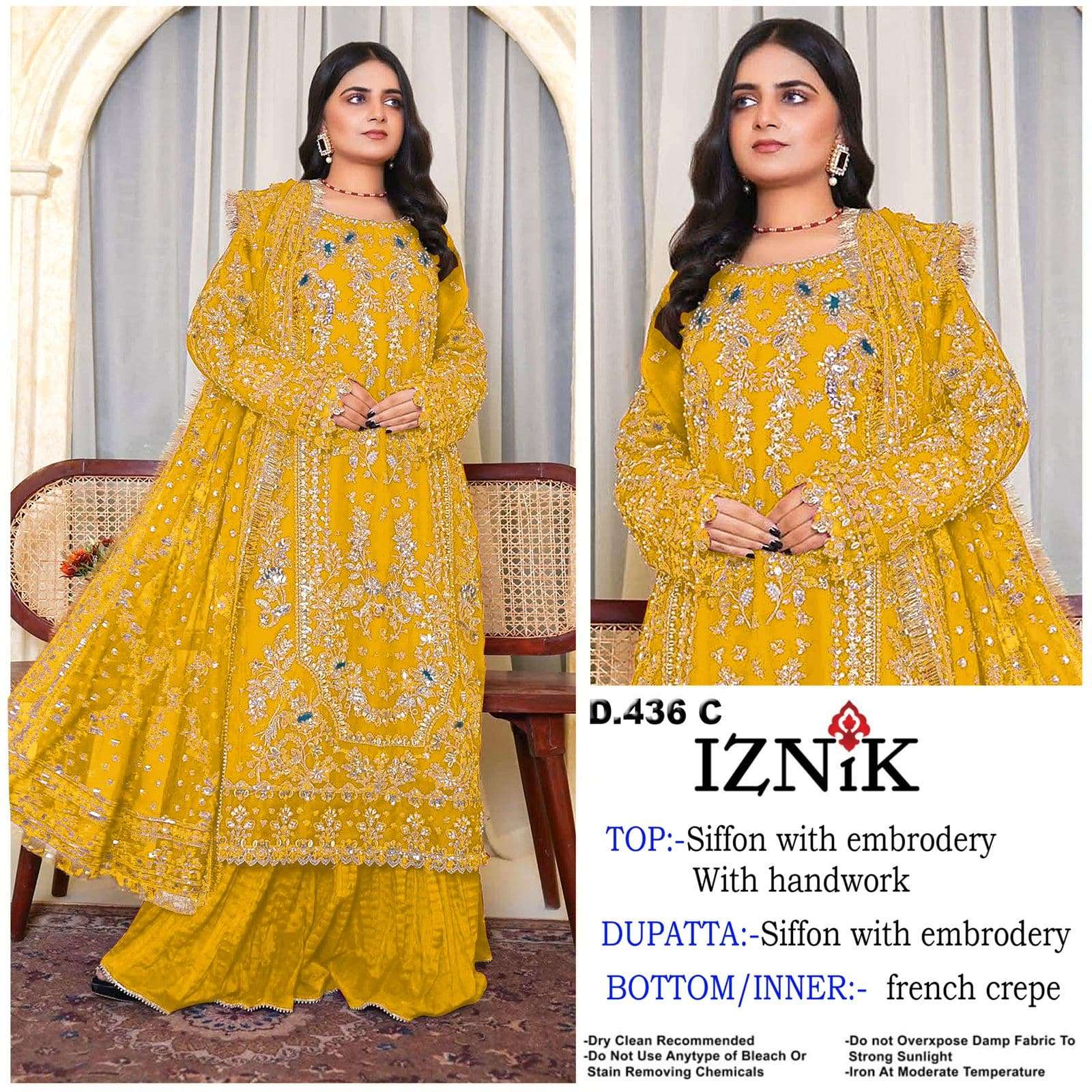 IZNIK FAB A-436 CHIFFON EMBROIDERY PAKISATNI DRESSES-00201