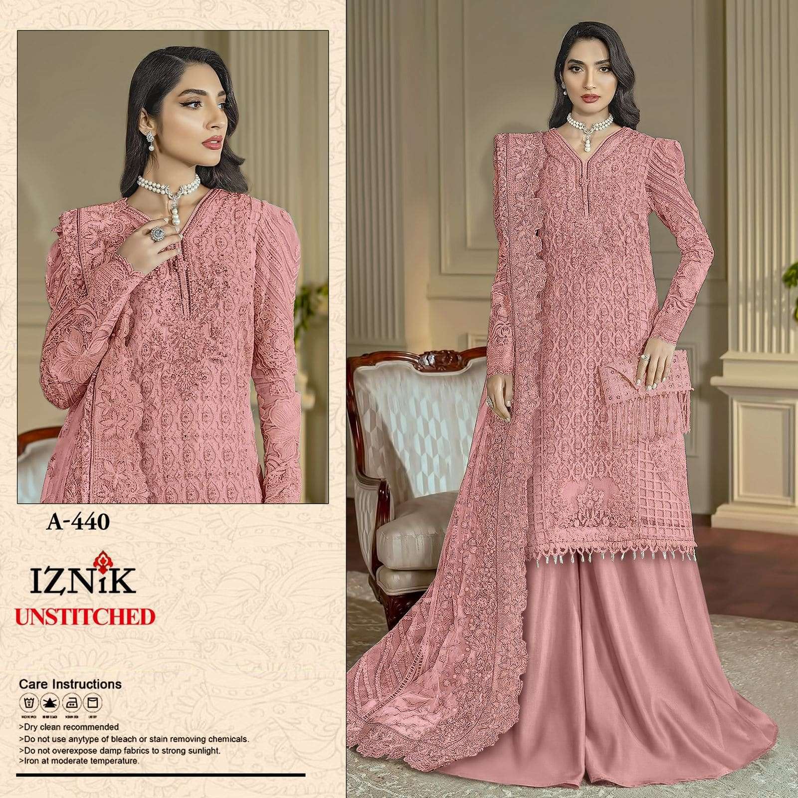 IZNIK FAB A-440 A TO D SERIES CHIFFON EMBROIDERY DRESSES-00201