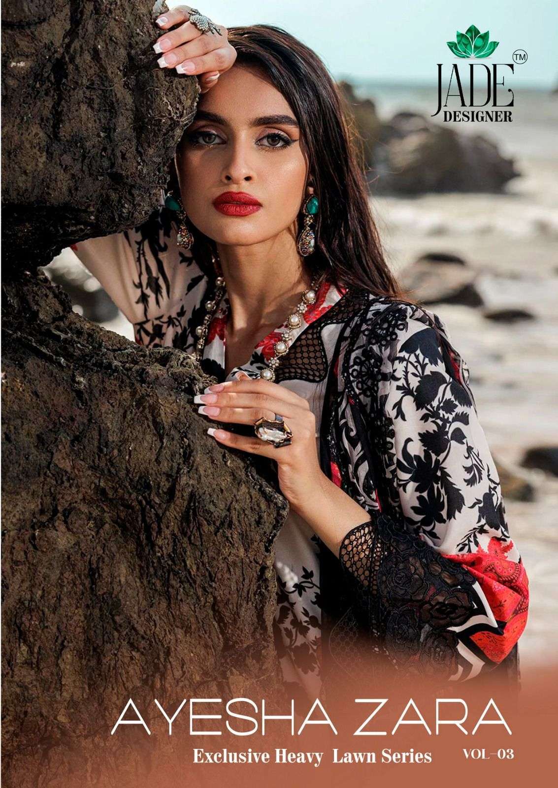 JADE AYESHA ZARA VOL-03 3001 TO 3006 SERIES PURE COTTON PRINTED DRESSES-00062
