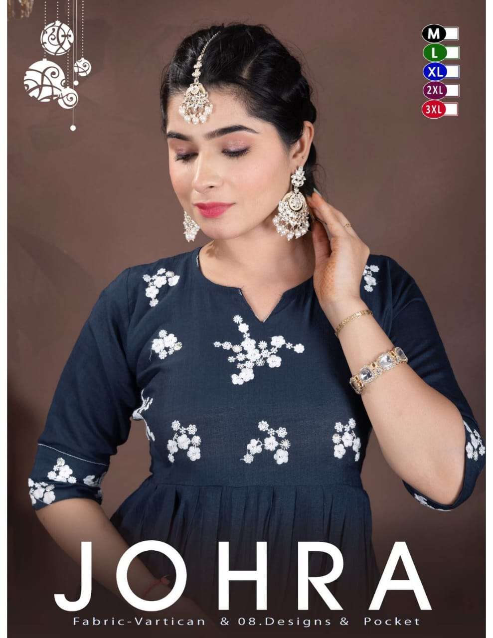 JOHRA BY ASLIWHOLESALE VERTICAN EMBROIDERY DRESSES-00320