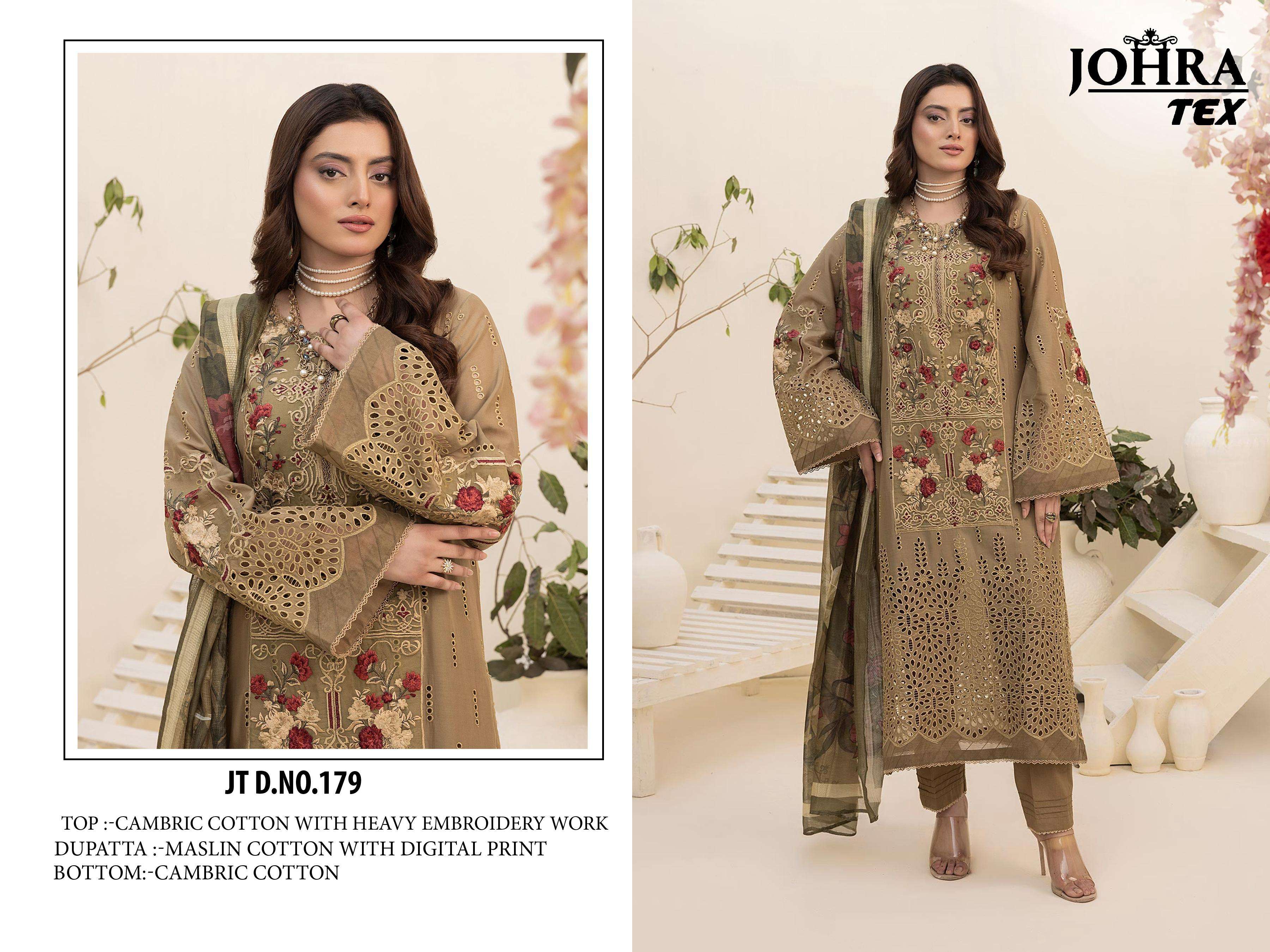 JOHRA TEX JT-179 PURE COTTON EMBROIDERY PRINTED PAKISTANI DRESSES-00062