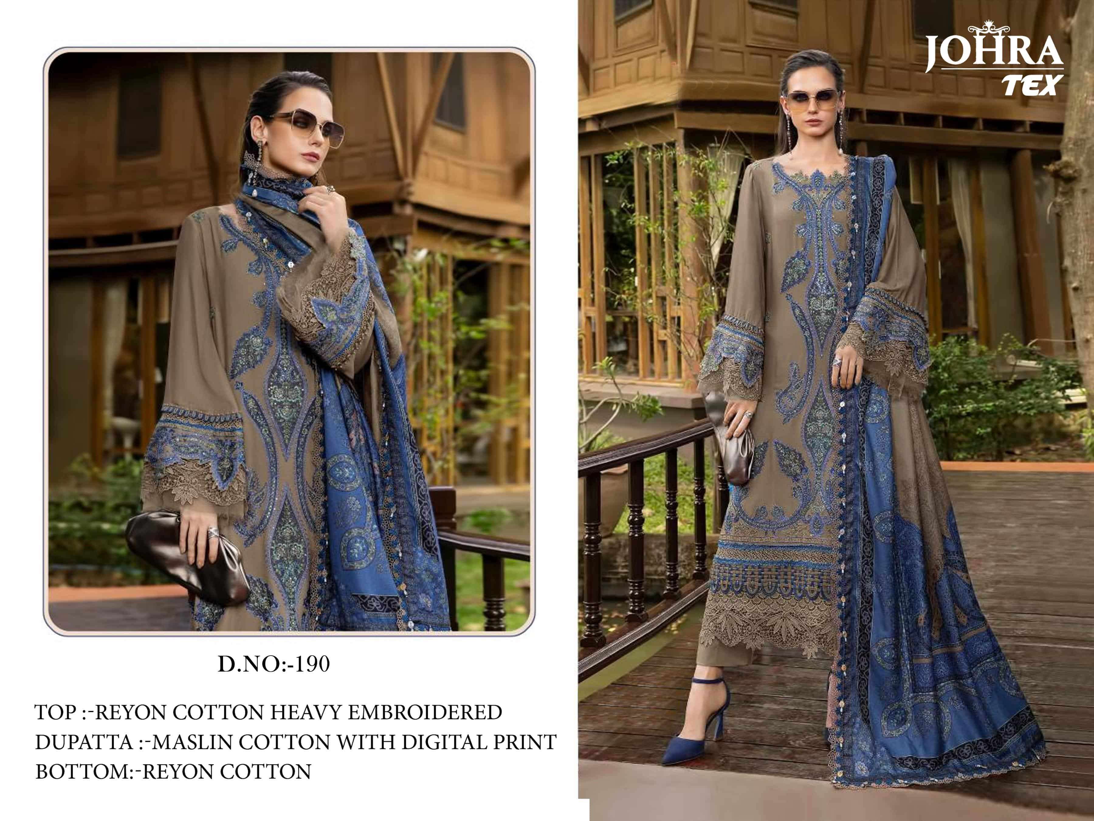 JOHRA TEX JT-190 RAYON COTTON EMBROIDERY DRESSES-00062