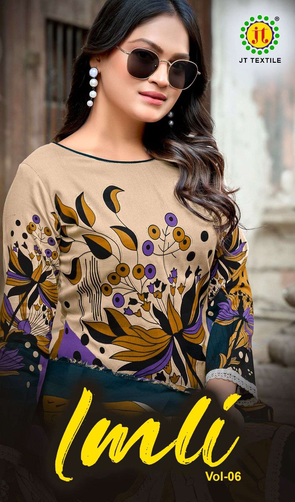 JT TEXTILE IMLI VOL-06 6001 TO 6005 SERIES RAYON PRINTED DRESSES-00062