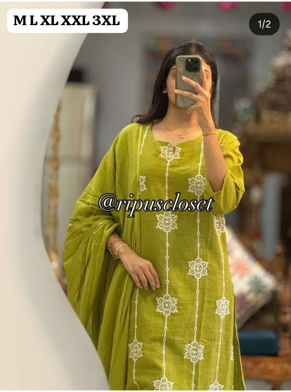 JYOTI VOL-410 BY ASLIWHOLESALE HEAVY COTTON EMBROIDERY DRESSES - 00233