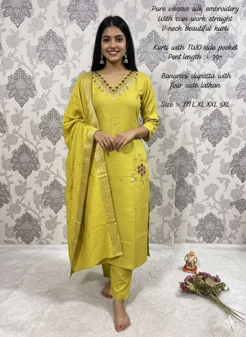 JYOTI VOL-412 BY ASLIWHOLESALE VISCOSE EMBROIDERY SUITS - 00233