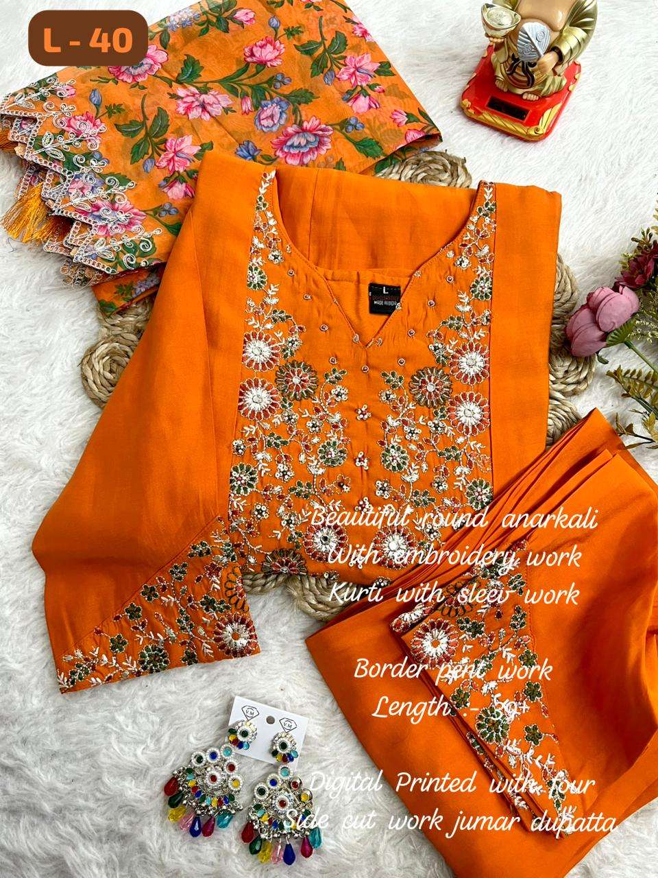 JYOTI VOL-425 BY ASLIWHOLESALE HEAVY VISCOSE SILK EMBROIDERY DRESSES - 00233