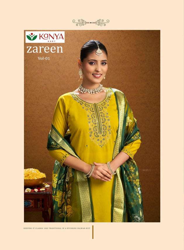 KANYA KART ZAREEN VOL-1 ROMAN SILK EMBROIDERY DRESSES - 00320