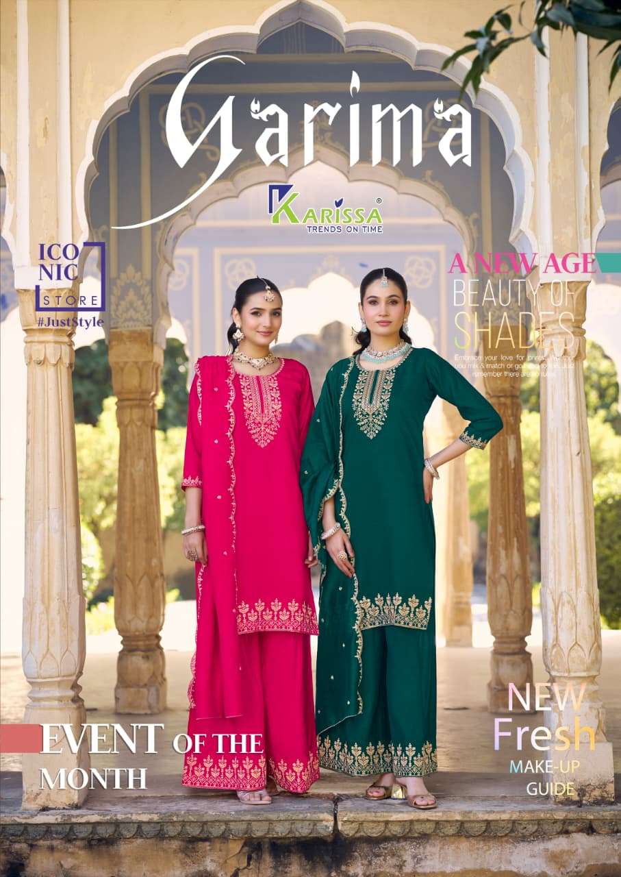 KARISSA GARIMA 1001 TO 1004 SERIES SILK SHARARA DRESSES-00140