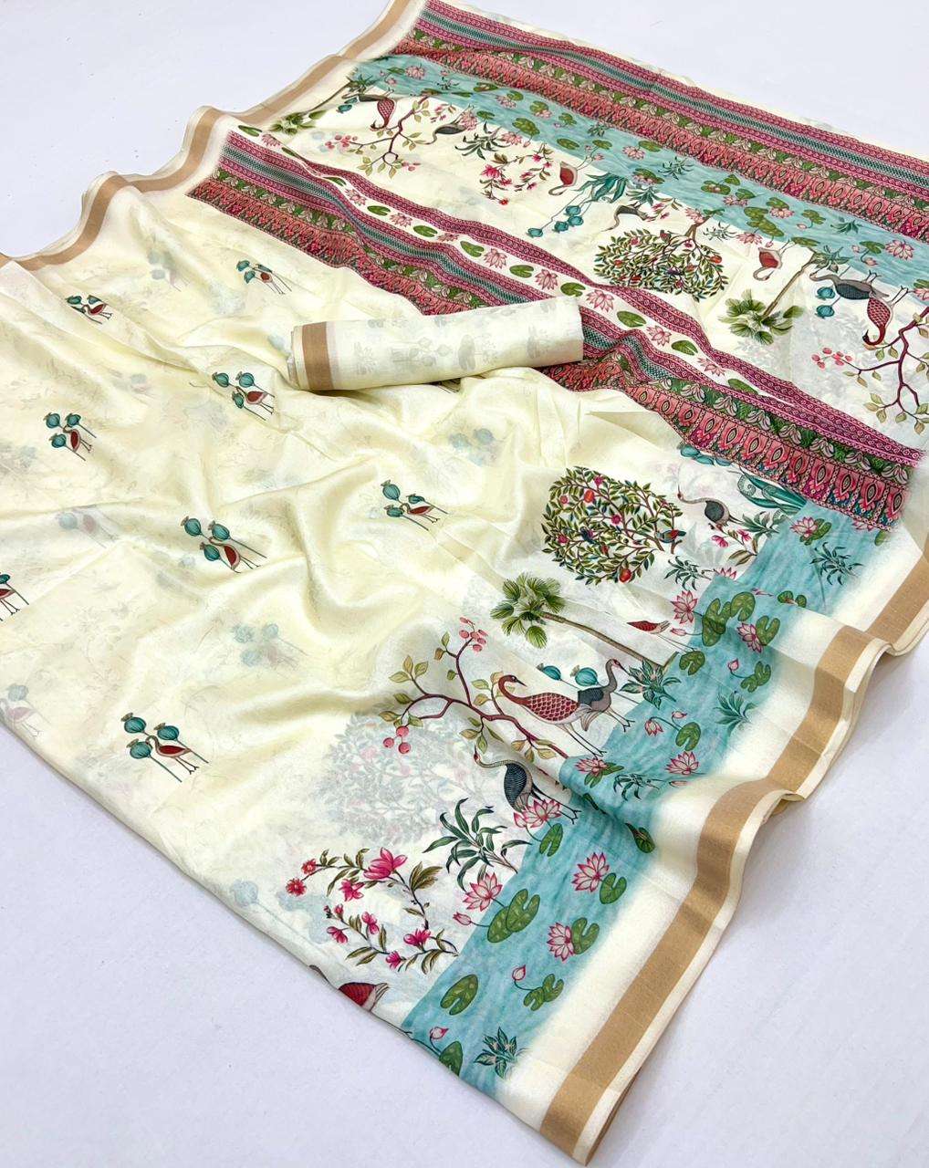 KASAB BY ASLIWHOLESALE SILK PRINTED SAREES -00090