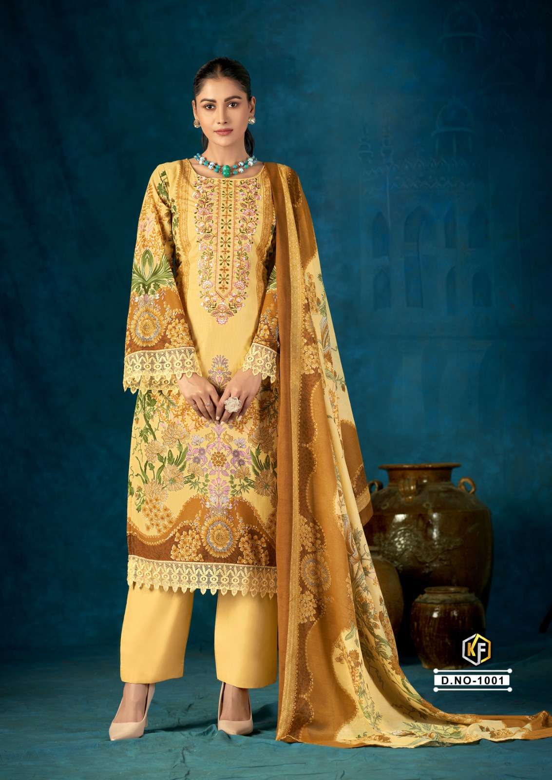 KEVAL FAB FIRST COLLECTION 2026 1001 TO 1008 SERIES COTTON EMBROIDERY DRESSES-00201