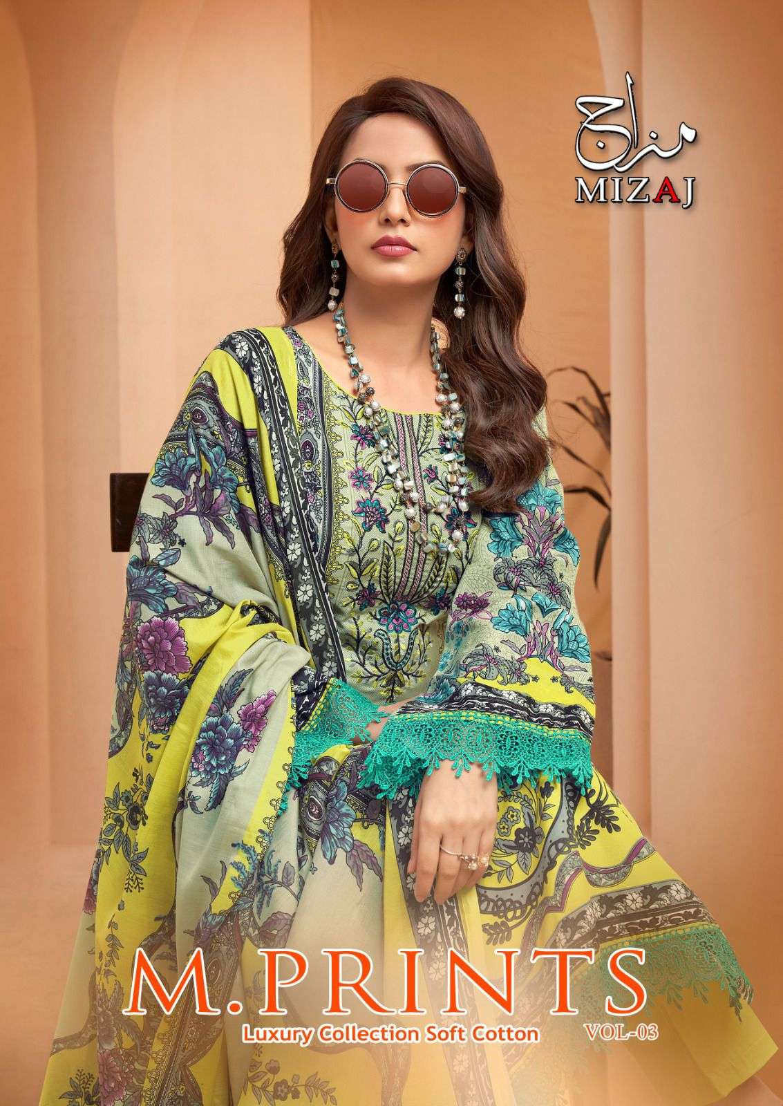 KEVAL FAB M.PRINTS VOL-03 3001 TO 3008 SERIES COTTON EMBROIDERY DRESSES-00062