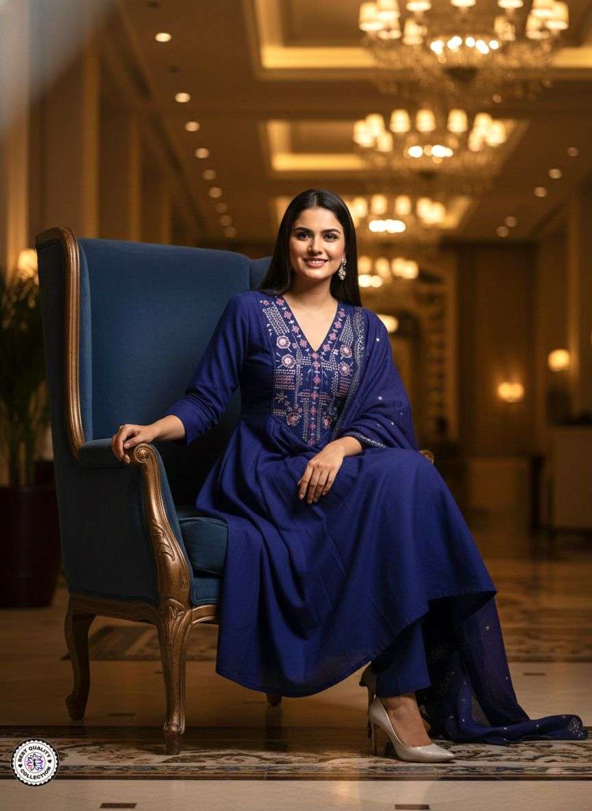 KF-1124 BY ASLIWHOLESALE CHANDERI SILK STITCHED PUNJABI DRESSES - 00096