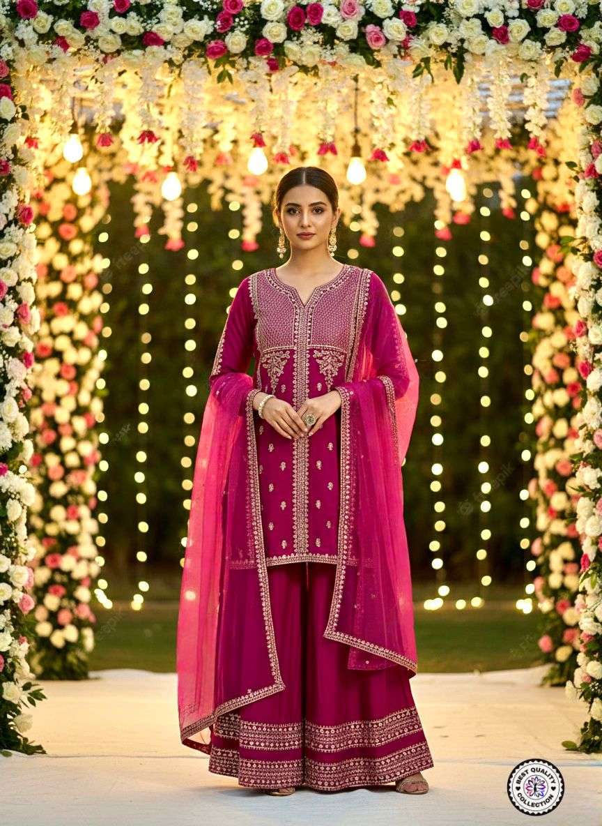 KF-4101 BY ASLIWHOLESALE CHANDERI SILK EMBROIDERY STITCHED DRESSES-00096