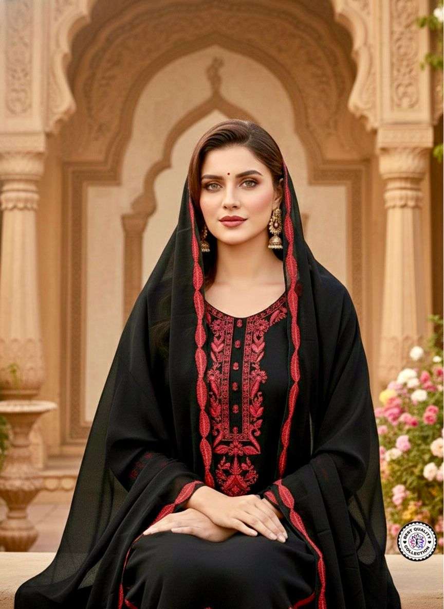  KF-5132 BY ASLIWHOLESALE GEORGETTE DRESS MATERIAL WITH EMBROIDERY - 00096